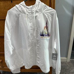 Disney World 50th Anniversary White Windbreaker Jacket NWT XXL 2XL